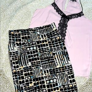 LulaRoe Stylish Black and White Patterned Skirt